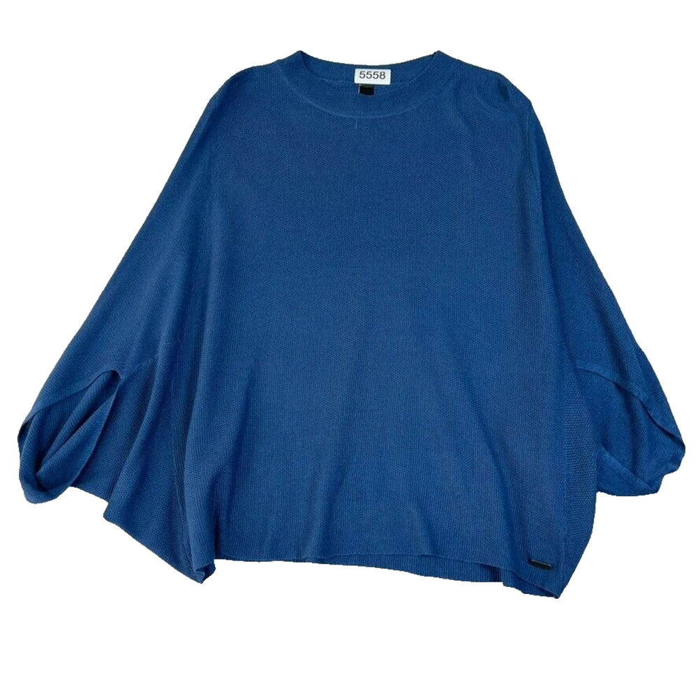 Savvi Brand Sweater Womens XL - 2X Blue Pullover Short Dolman Sleeve Mock neck